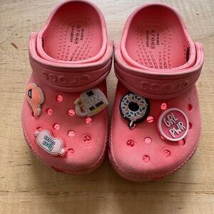CROCS Kids Pink Classic Clog with Fun Charms
